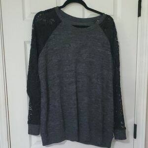 Torrid Charcoal and Black Lace Sweater